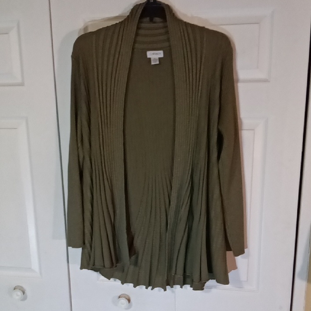 Chic Olive Ribbed Cardigan